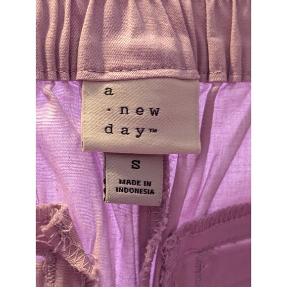 Cuffed Pleat Front Purple Shorts A New Day S Stretchy Comfort Waist Casual Fit - Picture 5 of 8